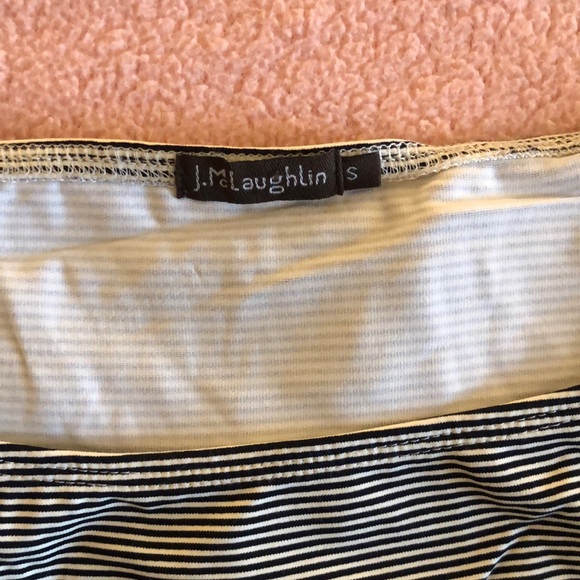JMcLaughlin stretchy boat neck black and white striped dress -Size S
